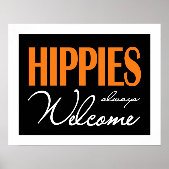 Póster Hippies siempre bienvenidos (Frente)