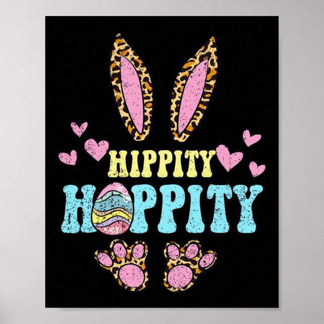 Póster Hippity Hoppity Easter Bunny Egg Hung Rabbit Sp (Frente)