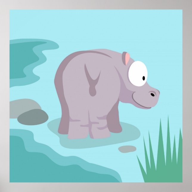 Póster Hippo de mi serie de animales del mundo (Frente)