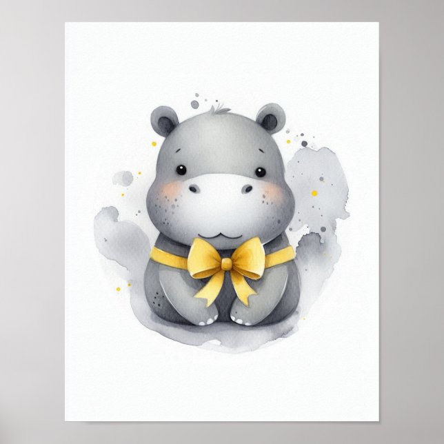 Póster Hippo Jungle Nursery Wall Art (Frente)