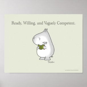 Póster Hippo vagamente competente por Sandra Boynton