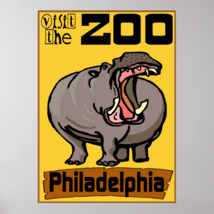 Póster Hippo: Visita al Zoológico de Filadelfia