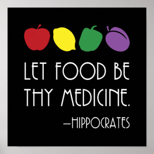 Póster Hippocrates Quote Let Food Be Thy Medicine