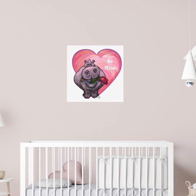 Póster Hippopótamo El día de San Valentín (Guardería 2)
