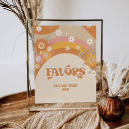 Póster Hippy infantil retro groovy Favors