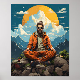 Póster Hipster Buddha En Poster De La Naturaleza