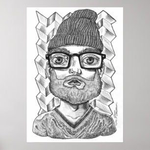 Póster Hipster Carl Poster