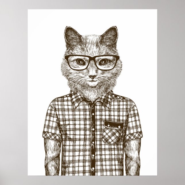 Póster Hipster Cat (Frente)