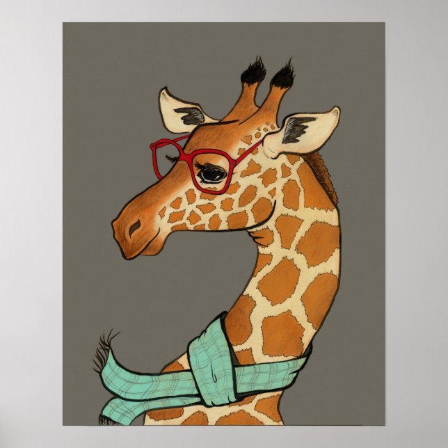 Póster Hipster Giraffe (Frente)