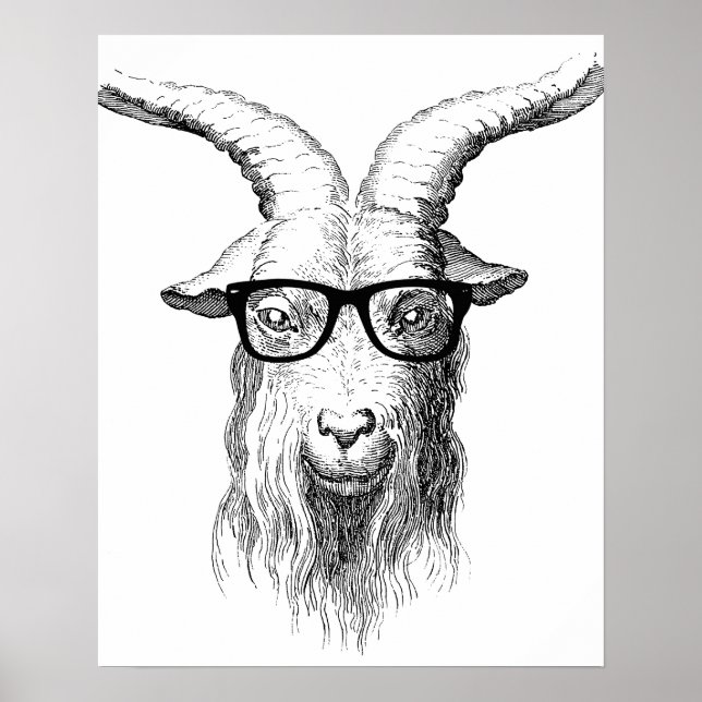 Póster Hipster Goat (Frente)