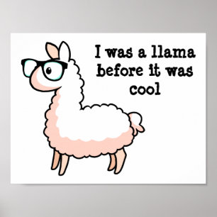 Póster Hipster Llama