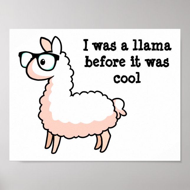 Póster Hipster Llama (Frente)