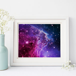 Póster Hipster Morado Ombre Cabeza de Mono Nebulosa 10x8
