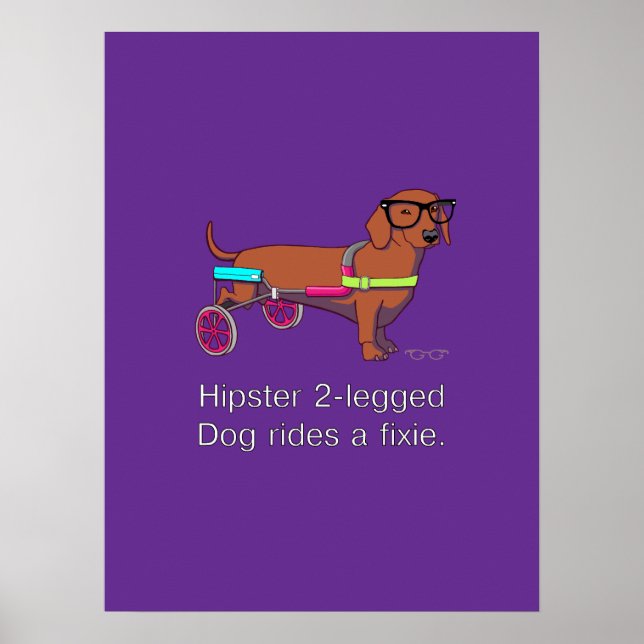 Póster Hipster Poster de perros de 2 patas (Frente)