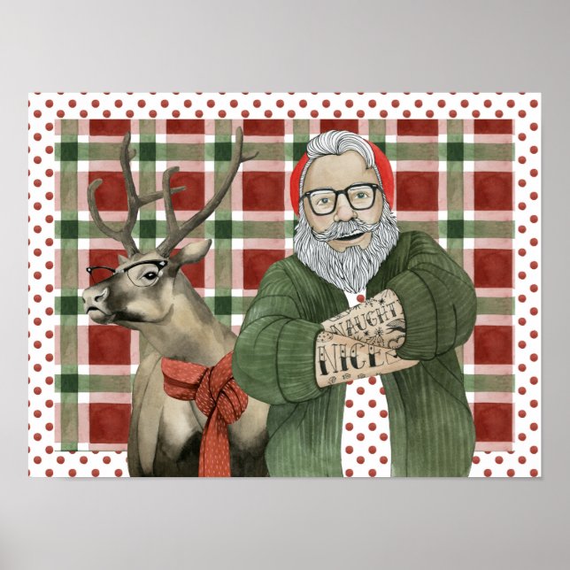 Póster Hipster Santa Collection (Frente)