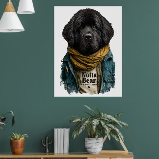 Póster Hipster Urbano Newf – Estilo Notta Bear