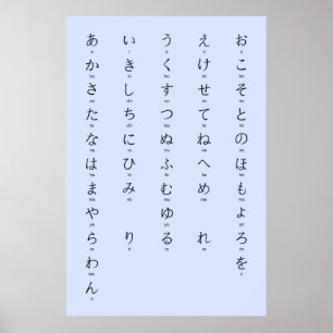 Póster Hiragana Con Romaji Aprende Caracteres Japoneses