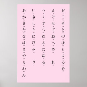 Póster Hiragana Con Romaji Aprende Caracteres Japoneses