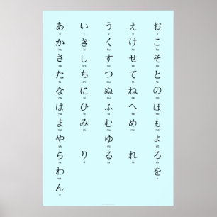 Póster Hiragana Con Romaji Aprende Caracteres Japoneses
