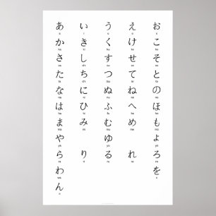 Póster Hiragana Con Romaji Aprende Caracteres Japoneses