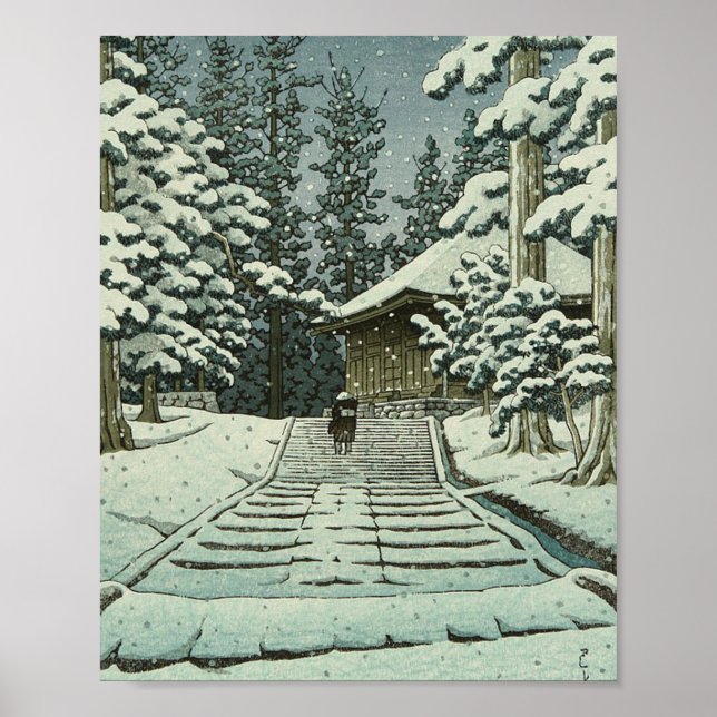 Póster Hiraizumi Hall of the Golden Hue - Hasui Kawase (Frente)