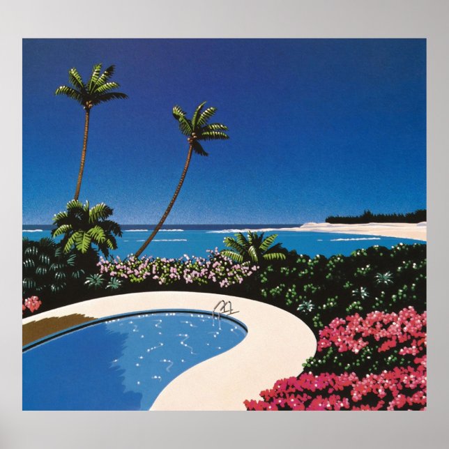 Póster Hiroshi Nagai Art Imprimir camiseta de vaporwave (Frente)