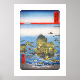 Póster Hiroshige Boda Rock Futamigaura en la provincia de