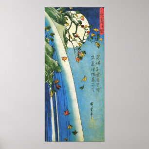 Póster Hiroshige Moon Sobre Una Cascada De Bella Artes Ja