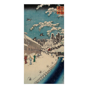 Póster Hiroshige paisaje invernal de japón