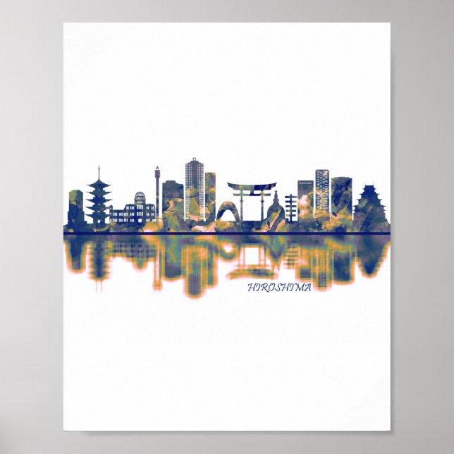 Póster Hiroshima Skyline (Frente)