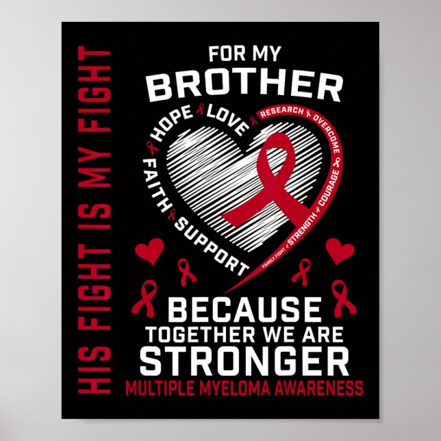 Póster His Fight Is My Fight Brother Multiple Myeloma Awa (Frente)
