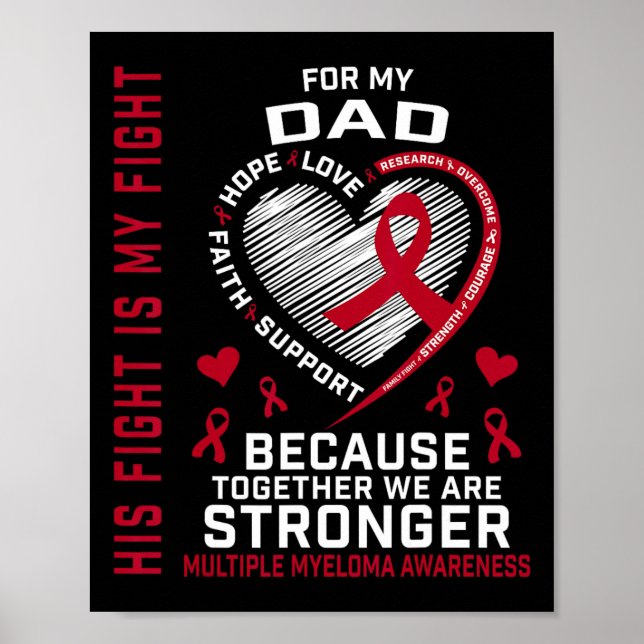 Póster His Fight Is My Fight Dad Multiple Myeloma Awarene (Frente)