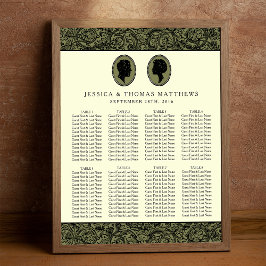 Póster His & Hers Art Deco Silhouette Wedding Collection