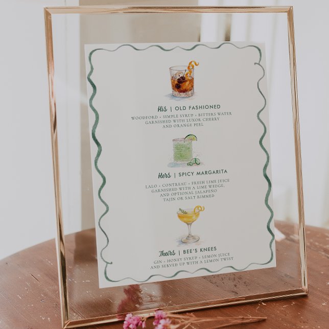 Póster His Hers Theirs | Watercolor Signature Cocktail (Subido por el creador)