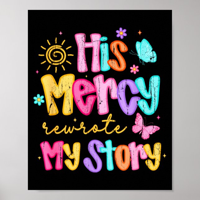 Póster His Mercy Rewrote My Story, Thankful, Fall Christi (Frente)