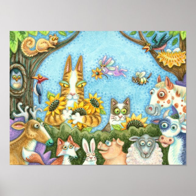 PÓSTER HISS N' FITZ GATOS Y MENAGERÍA DE AMIGOS, DIVERTID (Frente)