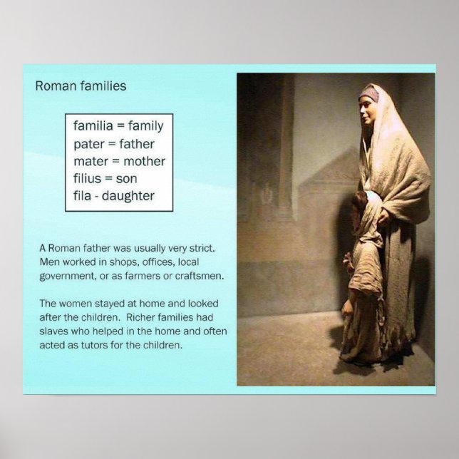 Póster Historia, Antigua Roma, familias (Frente)