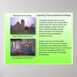 Póster Historia, aprendiendo de edificios medievales