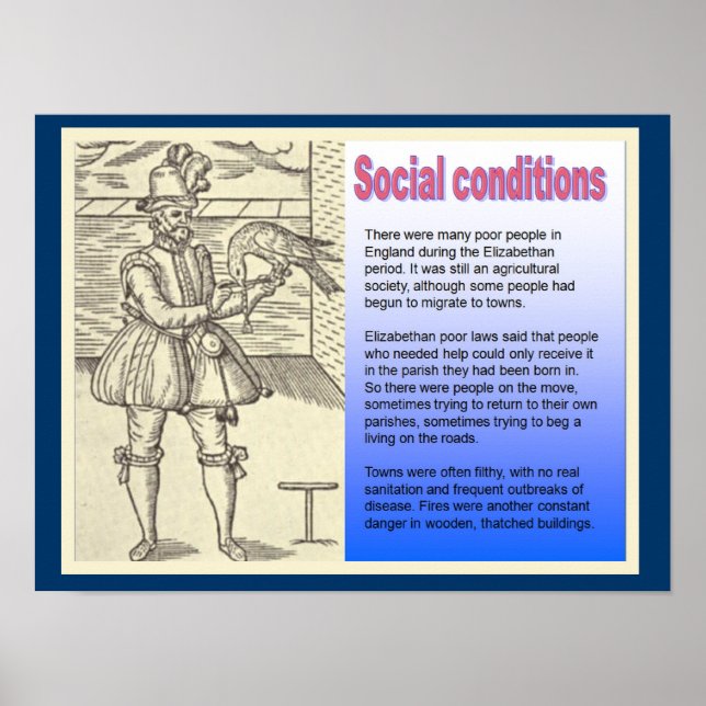Póster Historia, condiciones sociales en la época de Shak (Frente)