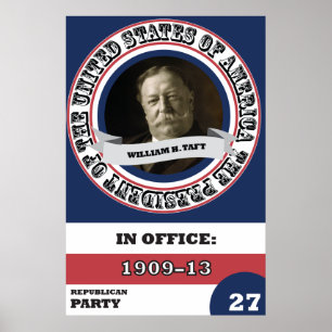 Póster Historia de Guillermo H. Taft Presidential retra