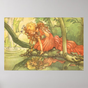 Póster Historia de hadas de la época, princesa de príncip