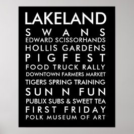 Póster Historia de Lakeland texto blanco 16x20
