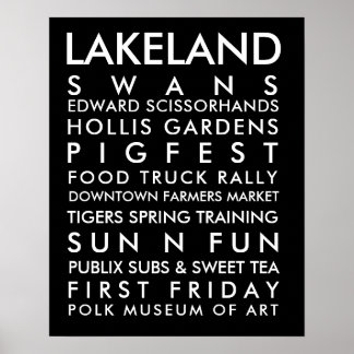 Póster Historia de Lakeland texto blanco 16x20