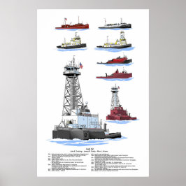 Póster Historia de los Grandes Lagos Tug Olive L. Moore