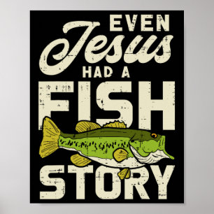 Póster Historia de Pescado de Jesús Pescador Dios Cristo 