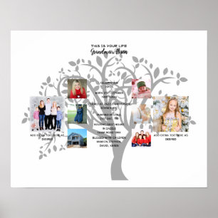 Póster Historia de vida de COLLAGE DE FOTOS de la abuela