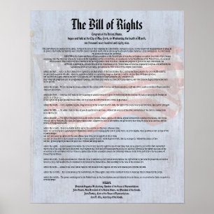 Póster Historia del Bill de Derechos de la Constitución d