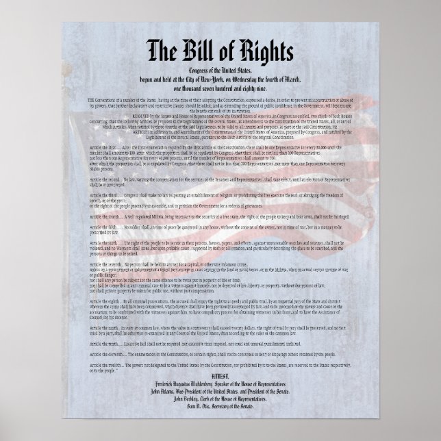 Póster Historia del Bill de Derechos de la Constitución d (Frente)