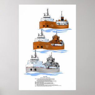 Póster Historia del buque de carga de los Grandes Lagos M