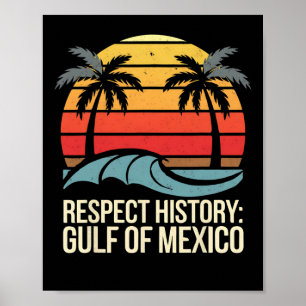 Póster Historia Del Respeto Playa Retro Vintage Del Golfo